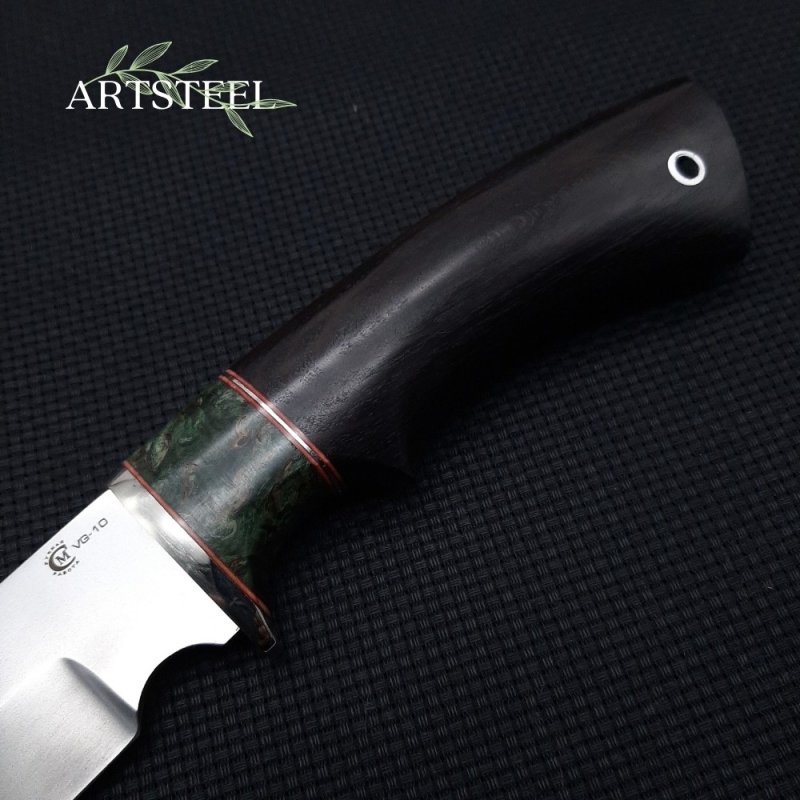 Нож Легионер из стали VG-10, рукоять карельская береза, черное дерево в интернет-магазине art-steel.ru, фото
