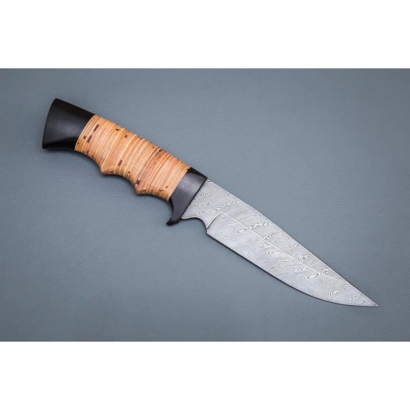 Нож Легионер из дамасской стали, рукоять береста, граб в интернет-магазине art-steel.ru, фото