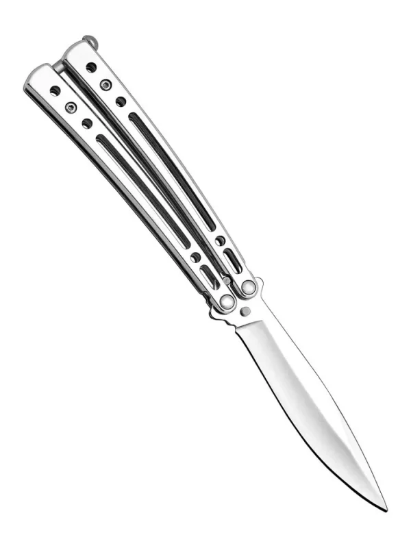 Универсальный складной нож-бабочка Силуэт, сталь 420, рукоять сталь в интернет-магазине art-steel.ru, фото