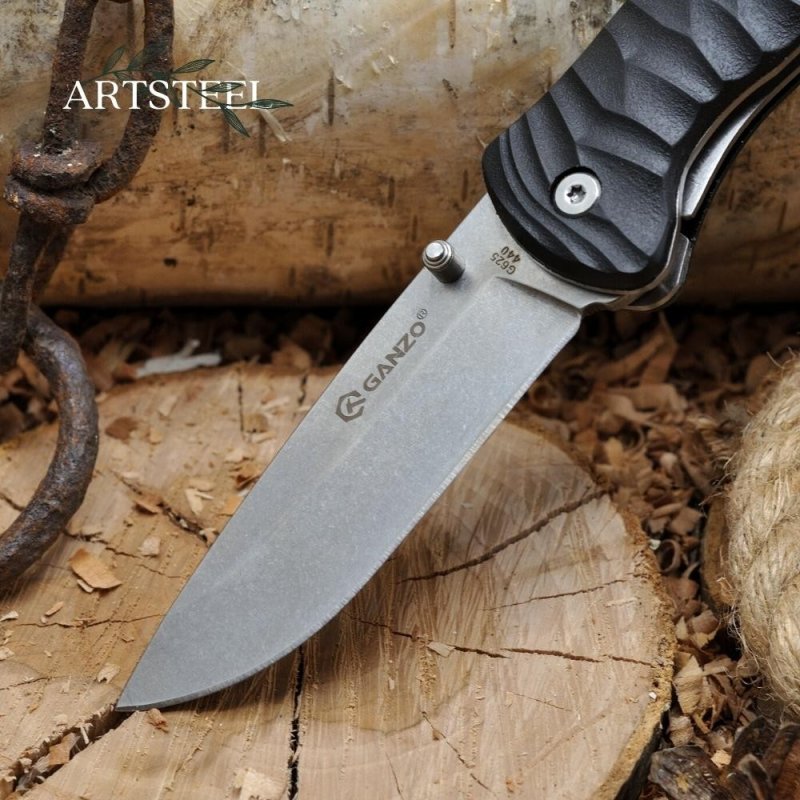 Складной нож Ganzo G6252, сталь 440C, рукоять пластик, резина в интернет-магазине art-steel.ru, фото