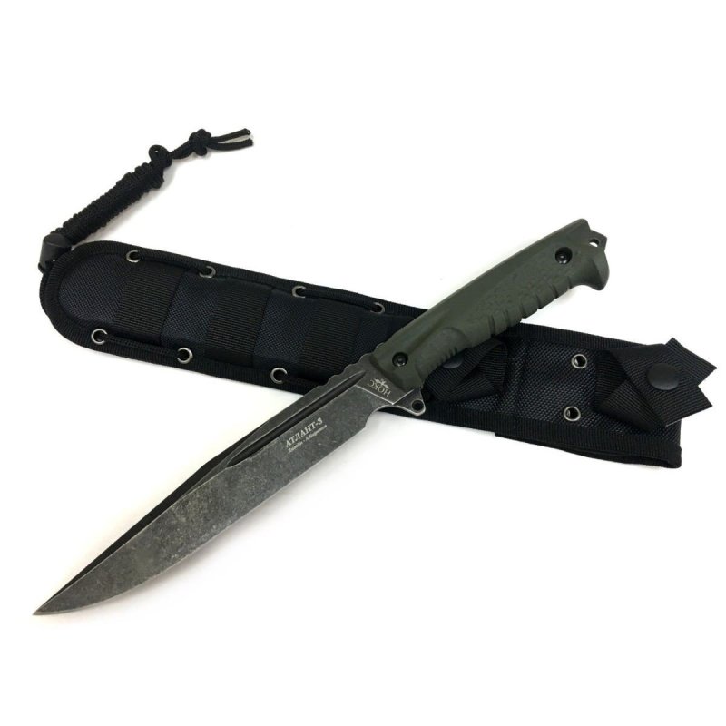 Охотничий нож Атлант-3, сталь AUS8, рукоять резина в интернет-магазине art-steel.ru, фото