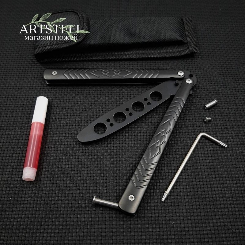 Нож бабочка тренировочный Черный Ромб в интернет-магазине art-steel.ru, фото