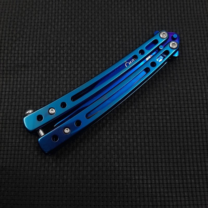 Нож бабочка Силуэт, сталь 420, рукоять сталь в интернет-магазине art-steel.ru, фото