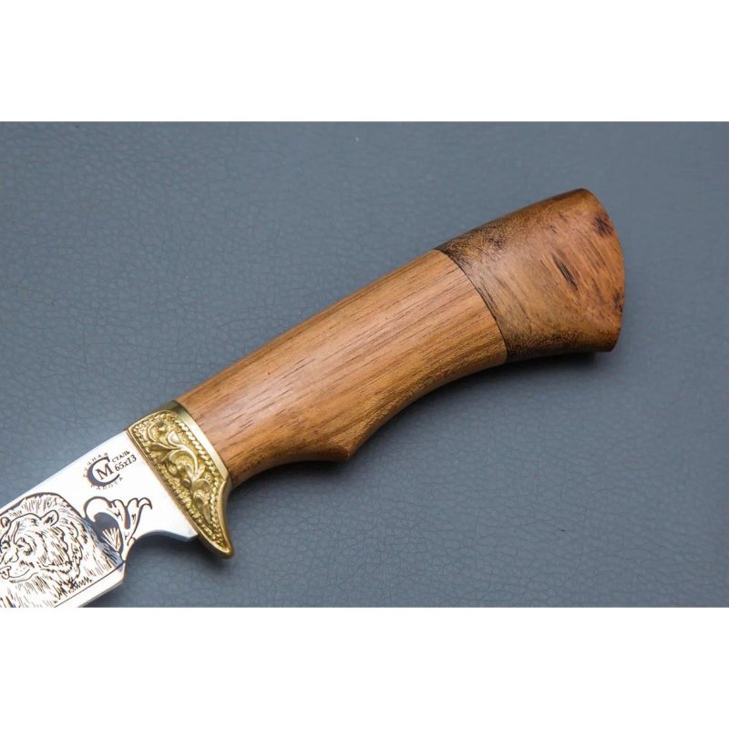 Нож Пластун из стали 65х13, рукоять амазаку, латуннное литьё в интернет-магазине art-steel.ru, фото