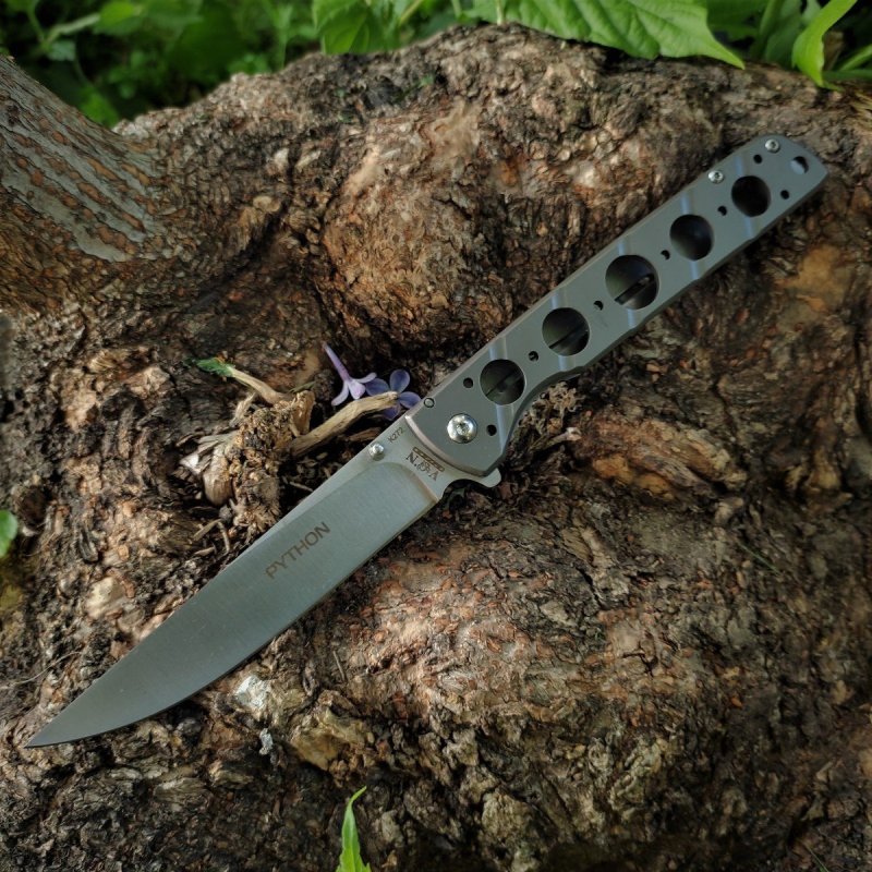 Складной нож PYTHON, сталь D2, рукоять сталь в интернет-магазине art-steel.ru, фото