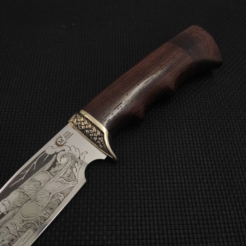 Нож Легионер из стали 95х18, рукоять венге, литьё мельхиор в интернет-магазине art-steel.ru, фото