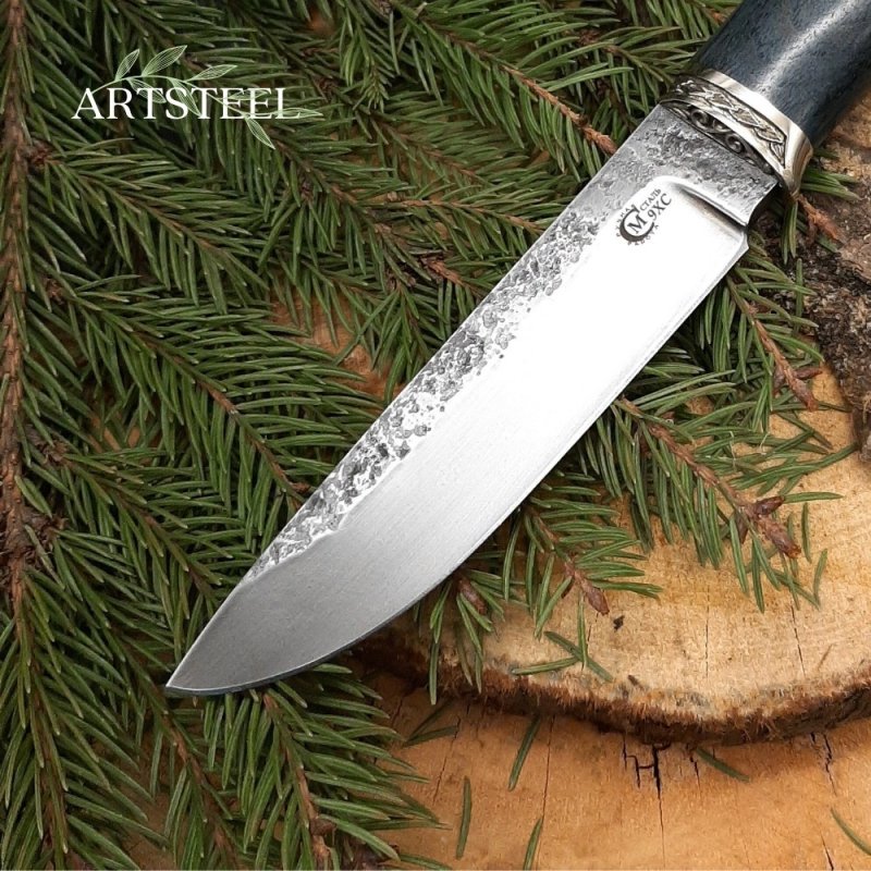 Нож Ястреб из стали 9ХС, рукоять дерево, литьё мельхиор в интернет-магазине art-steel.ru, фото