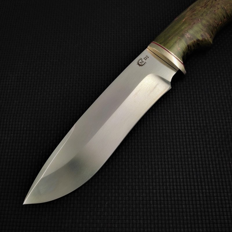 Нож Скиф из стали D2, рукоять карельская береза, литьё мельхиор в интернет-магазине art-steel.ru, фото