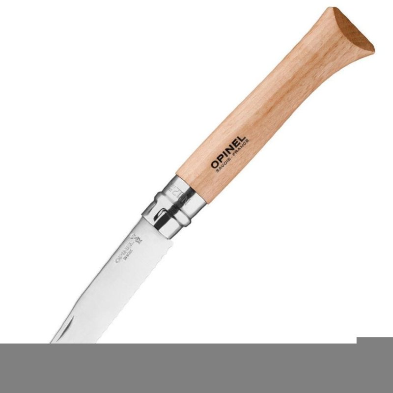 Нож Opinel №12, нержавеющая сталь, рукоять из бука, серрейторная заточка в интернет-магазине art-steel.ru, фото