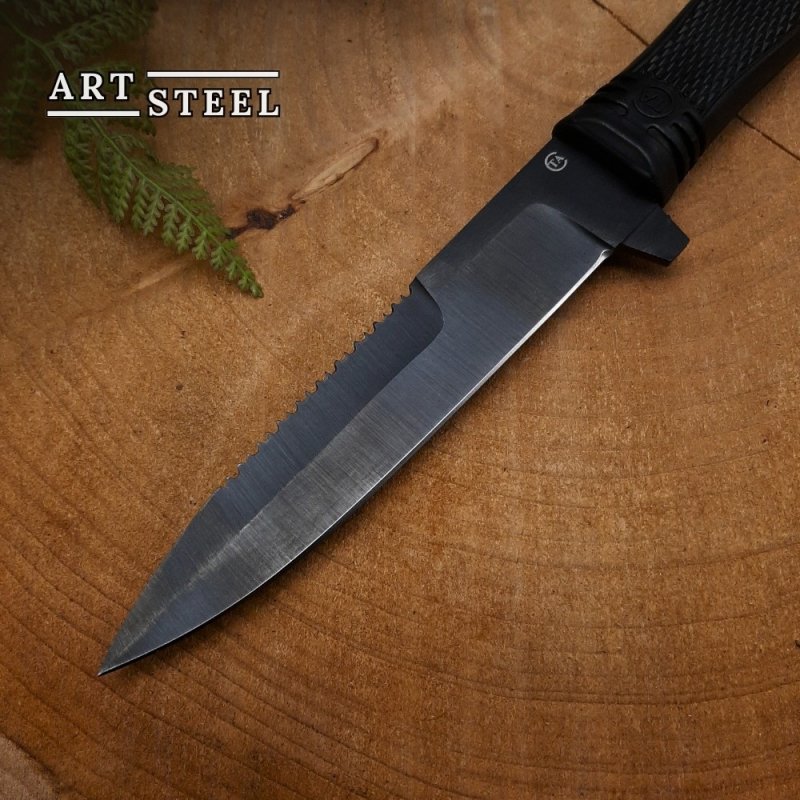 Нож Мирный 1 из стали 65Г, рукоять резина в интернет-магазине art-steel.ru, фото