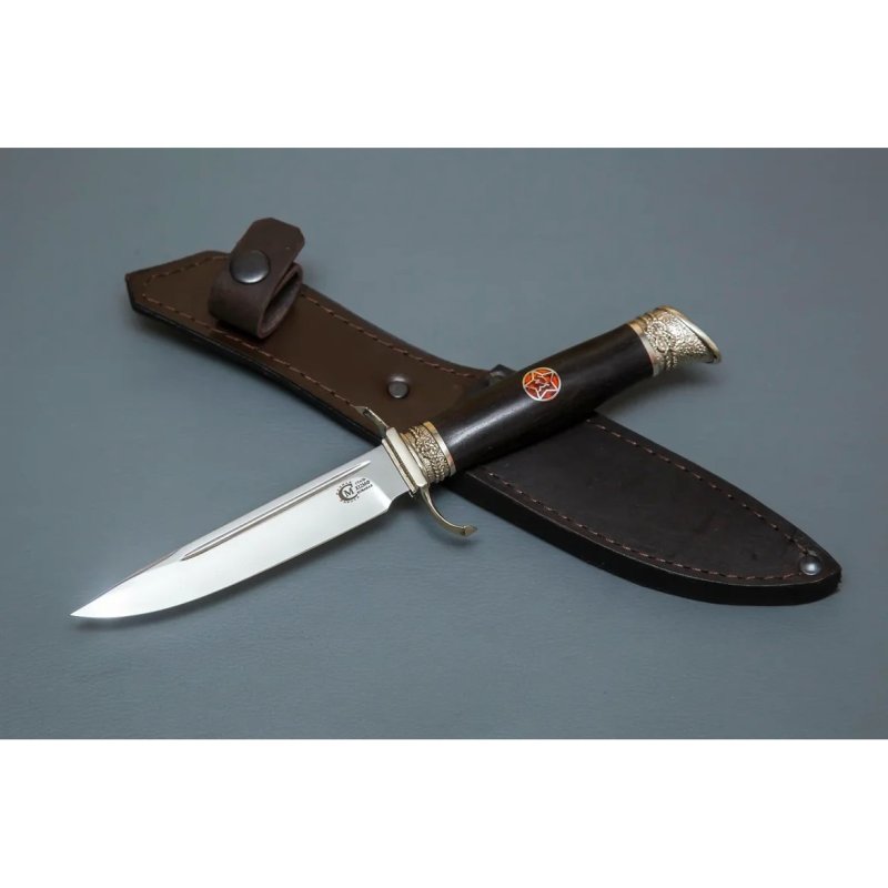 Нож НКВД из стали Х12МФ, рукоять венге, литье мельхиор в интернет-магазине art-steel.ru, фото