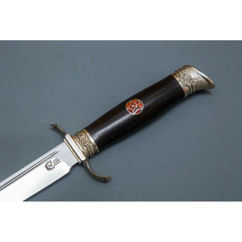 Нож НКВД из стали Х12МФ, рукоять венге, литье мельхиор в интернет-магазине art-steel.ru, фото