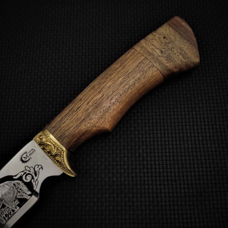 Нож Юнкер из стали 65х13, рукоять амазаку, латуннное литьё в интернет-магазине art-steel.ru, фото