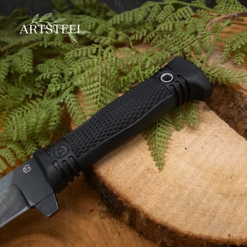 Нож Мирный из стали 65Г, рукоять резина в интернет-магазине art-steel.ru, фото