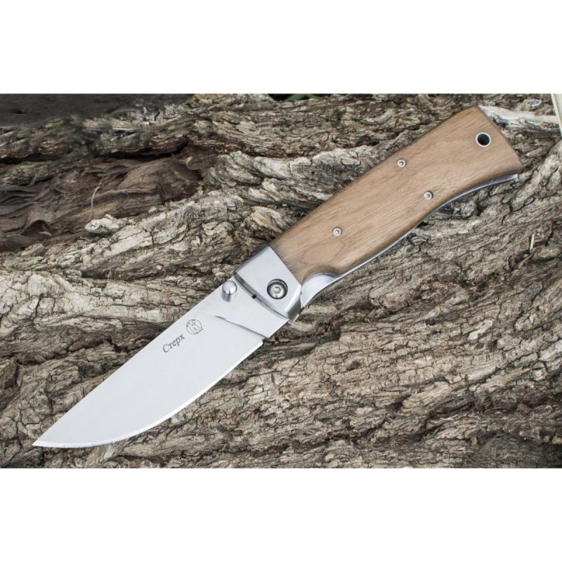 Складной нож Стерх, сталь AUS8, рукоять дерево, сталь в интернет-магазине art-steel.ru, фото