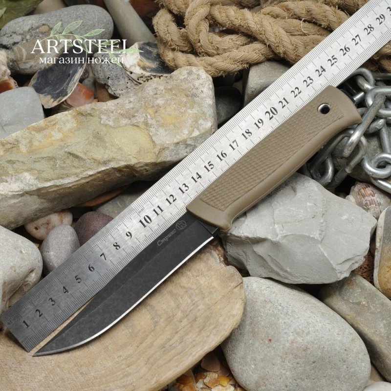 Туристический нож Стрикс, сталь AUS8, рукоять эластрон в интернет-магазине art-steel.ru, фото