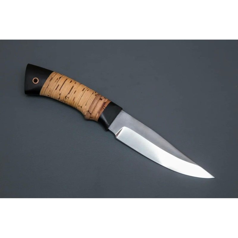 Нож Коршун из стали Х12МФ, рукоять береста, черное дерево в интернет-магазине art-steel.ru, фото