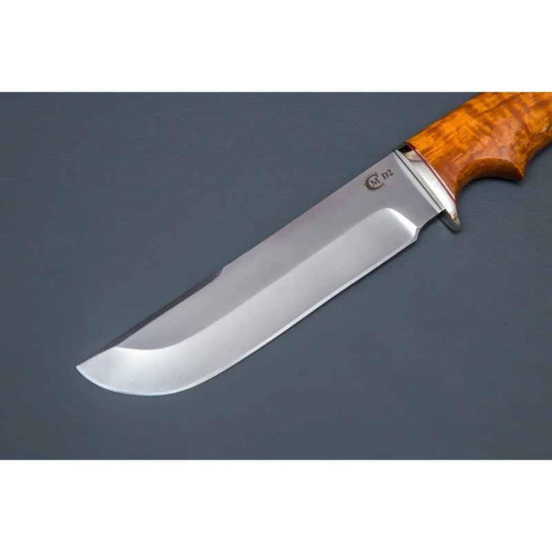 Нож Варяг из стали D2, рукоять карельская береза, литьё мельхиор в интернет-магазине art-steel.ru, фото