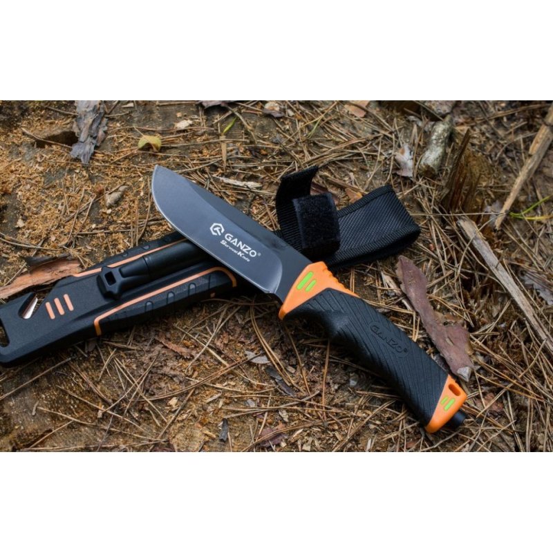 Туристический нож Ganzo G8012-OR, сталь 7Cr17, рукоять пластик ABS в интернет-магазине art-steel.ru, фото