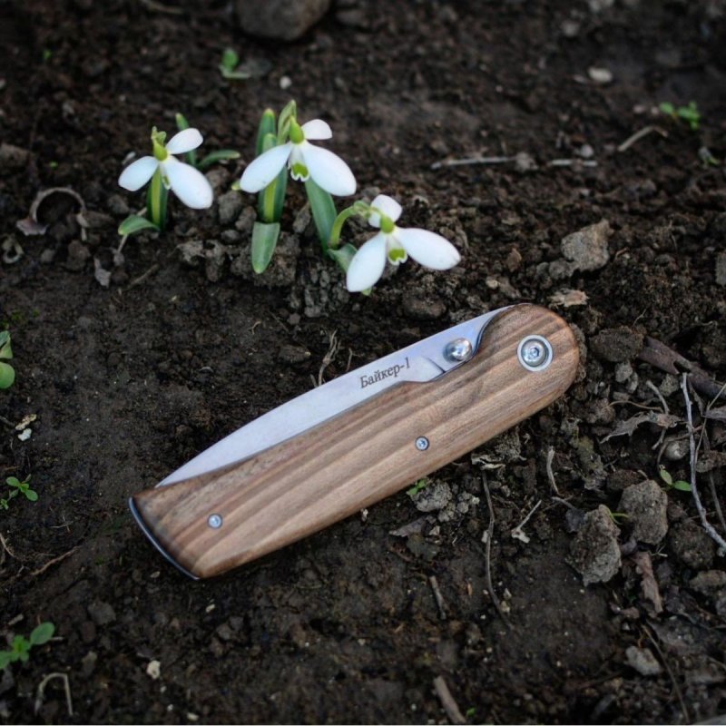Складной нож Байкер-1, сталь AUS8, рукоять дерево в интернет-магазине art-steel.ru, фото