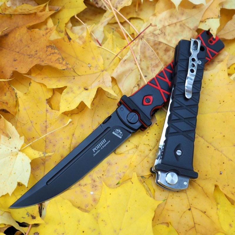 Складной нож Ронин, сталь D2 (титановое покрытие), рукоять G10 в интернет-магазине art-steel.ru, фото