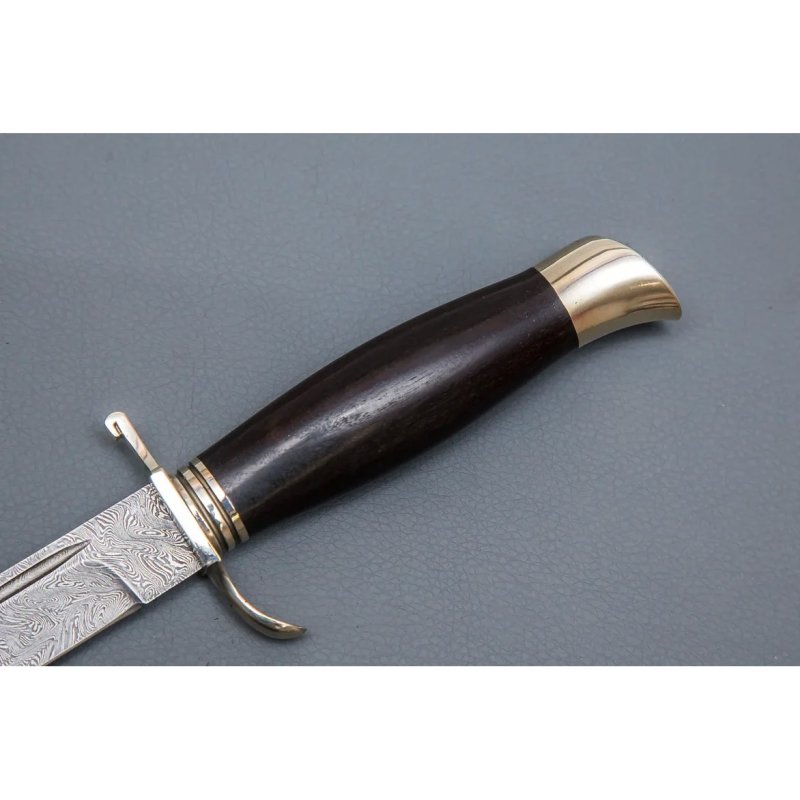 Нож Разведчик из стали дамасской стали, рукоять черное дерево в интернет-магазине art-steel.ru, фото