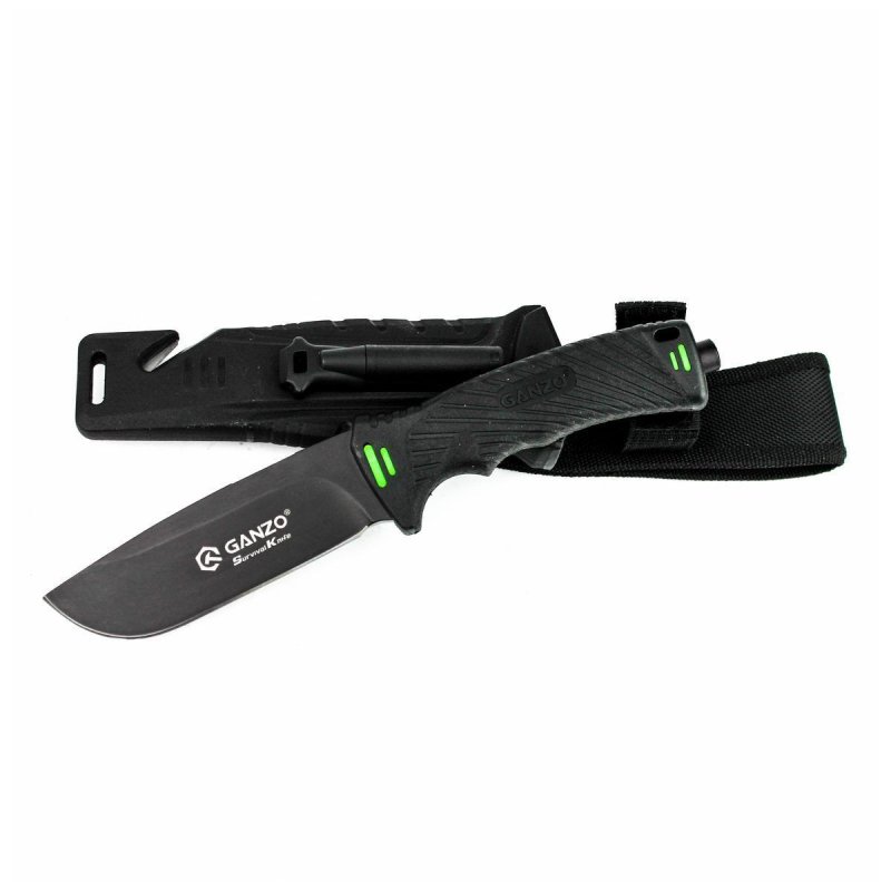 Туристический нож Ganzo G8012-BK, сталь 7Cr17, рукоять пластик ABS в интернет-магазине art-steel.ru, фото