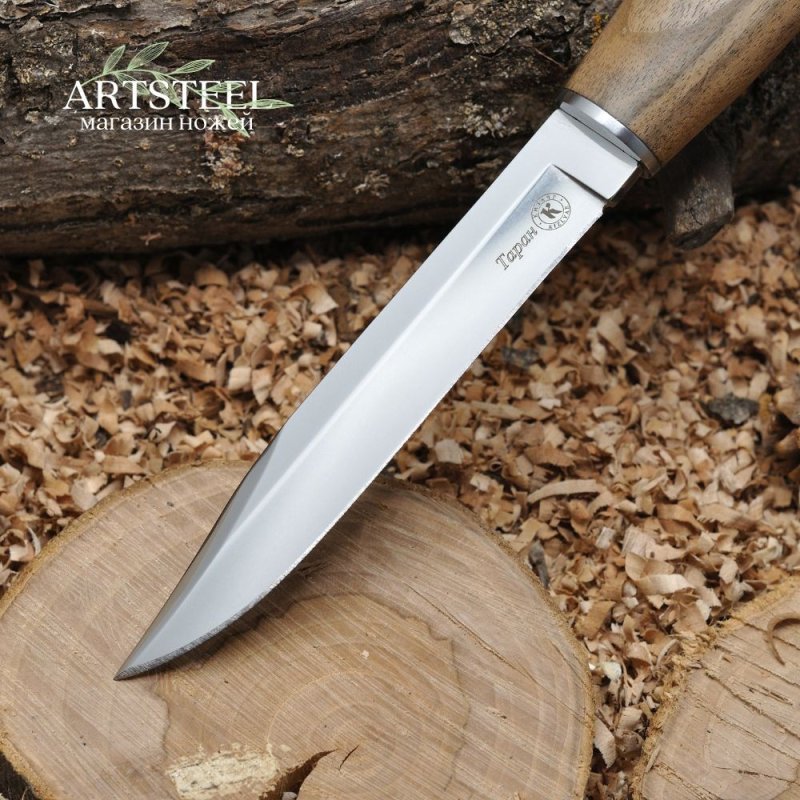 Туристический нож Таран (финка), сталь AUS8, рукоять дерево в интернет-магазине art-steel.ru, фото