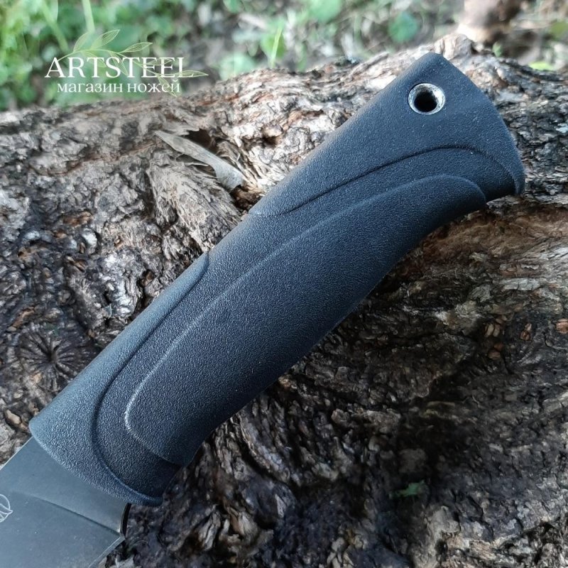 Нож Стерх-1 Х12МФ стоунвош черный эластрон в интернет-магазине art-steel.ru, фото