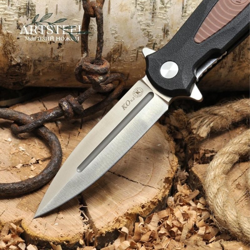 Складной нож КО, сталь AUS8, рукоять пластик, эластрон в интернет-магазине art-steel.ru, фото