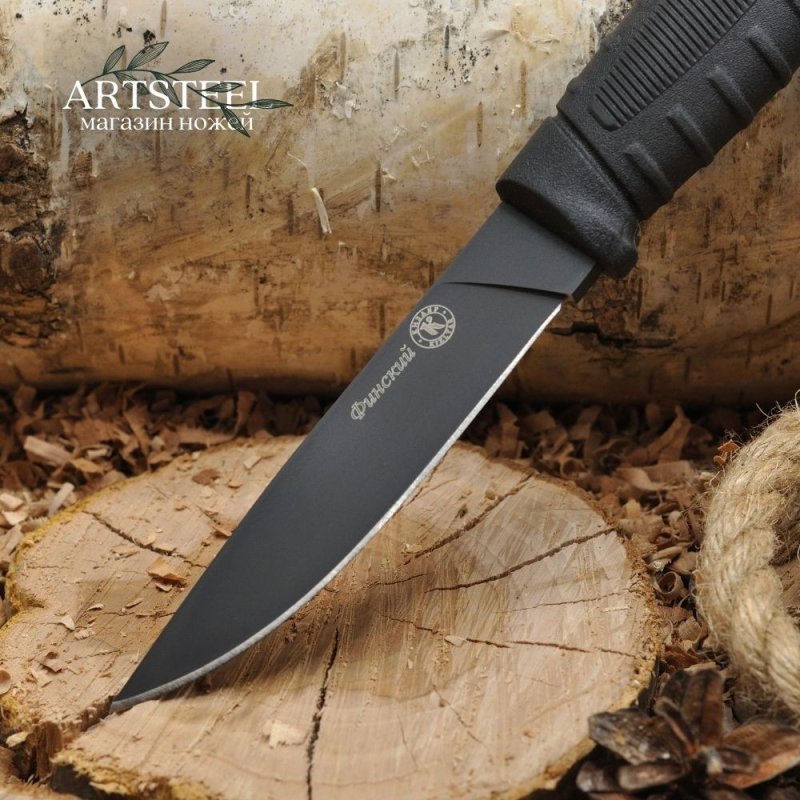 Туристический нож Финский, сталь AUS8, рукоять эластрон в интернет-магазине art-steel.ru, фото
