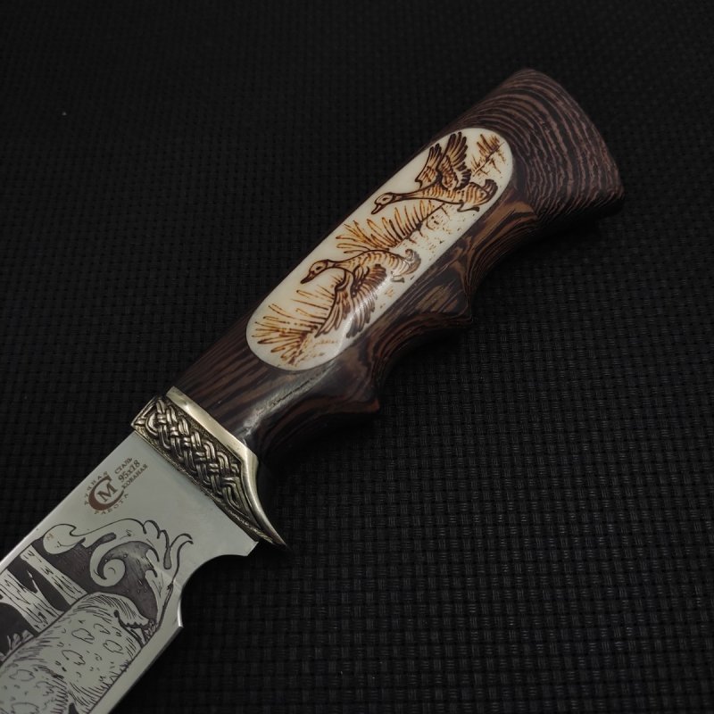 Нож Легионер из стали 95х18, рукоять венге, литьё мельхиор в интернет-магазине art-steel.ru, фото