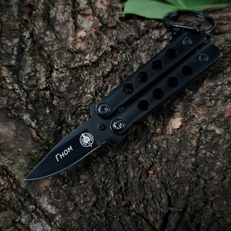 Нож бабочка Гном, сталь 420, рукоять сталь в интернет-магазине art-steel.ru, фото
