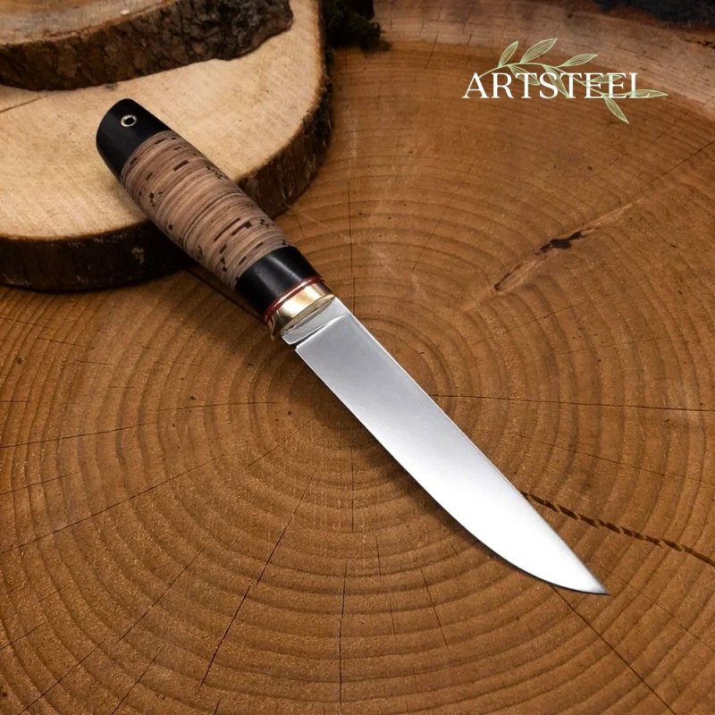 Нож Ладья из стали 95Х18, рукоять береста в интернет-магазине art-steel.ru, фото