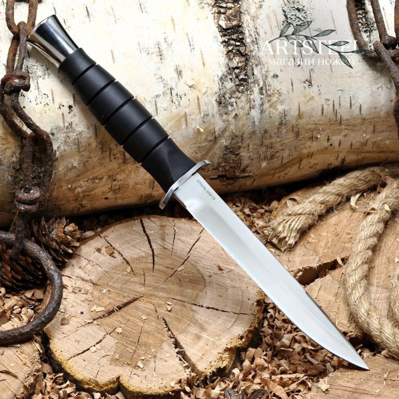 Охотничий нож Адмирал-2, сталь 65Х13, рукоять резина, сталь в интернет-магазине art-steel.ru, фото