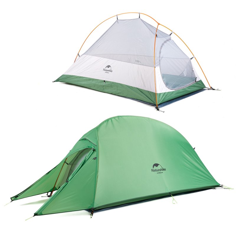 Палатка сверхлегкая двухместная Naturehike NH17T001-T с ковриком, зеленая, 20D в интернет-магазине art-steel.ru, фото