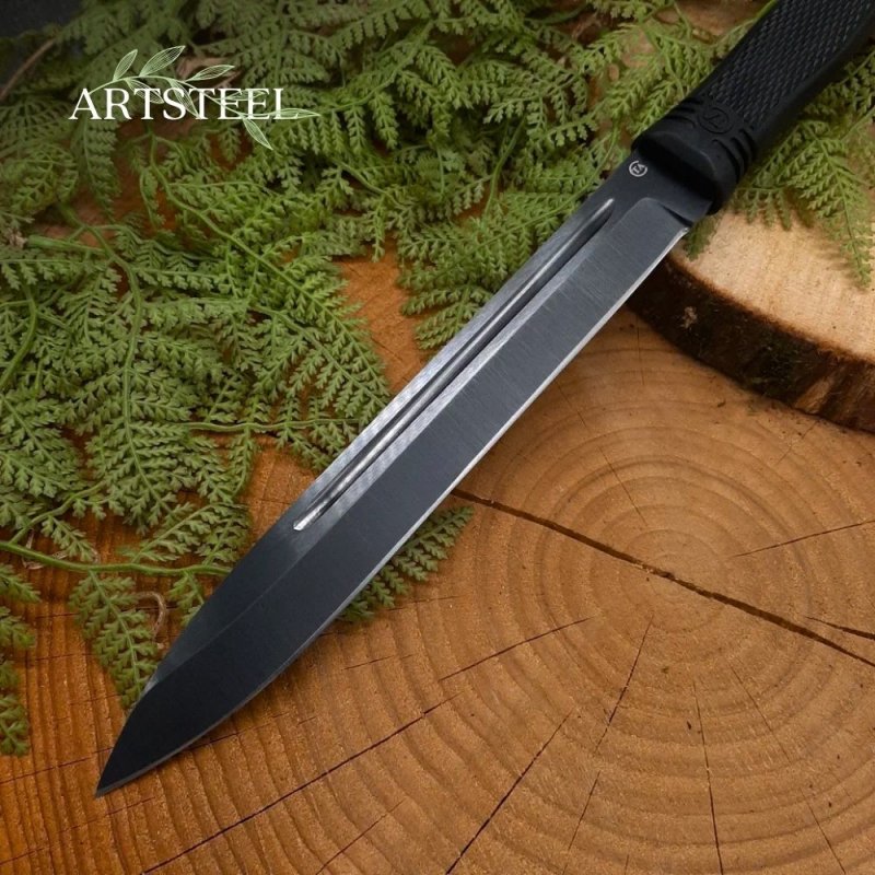 Нож Горец-1 из стали 65Г, рукоять резина в интернет-магазине art-steel.ru, фото