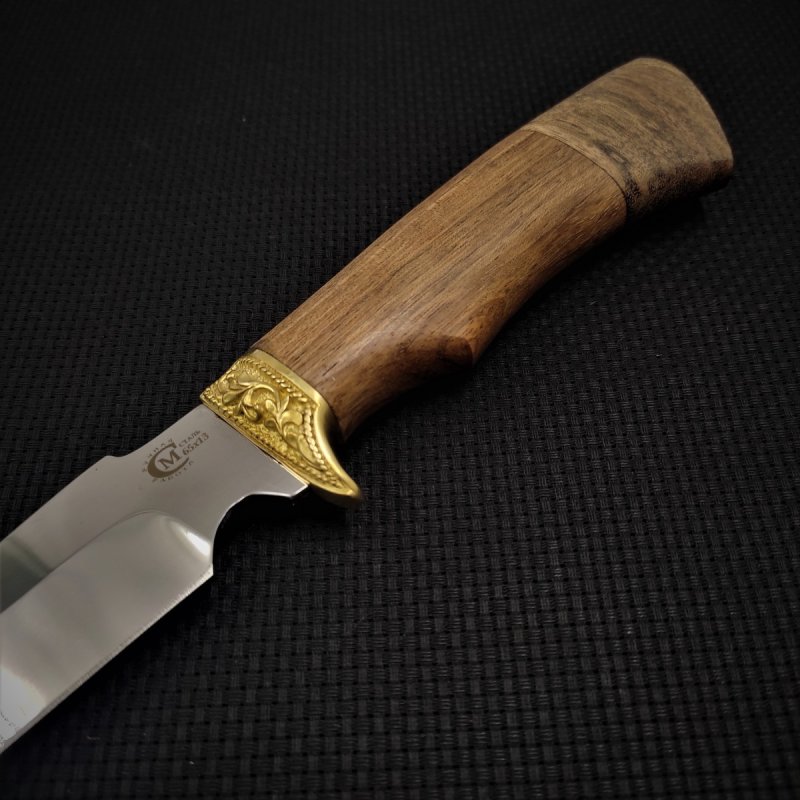 Нож Следопыт из стали 65х13, рукоять амазаку, латуннное литьё в интернет-магазине art-steel.ru, фото