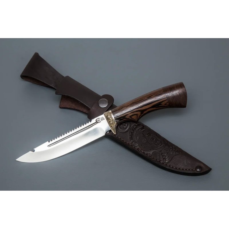 Нож Щука из стали 95х18, рукоять венге, литьё мельхиор в интернет-магазине art-steel.ru, фото