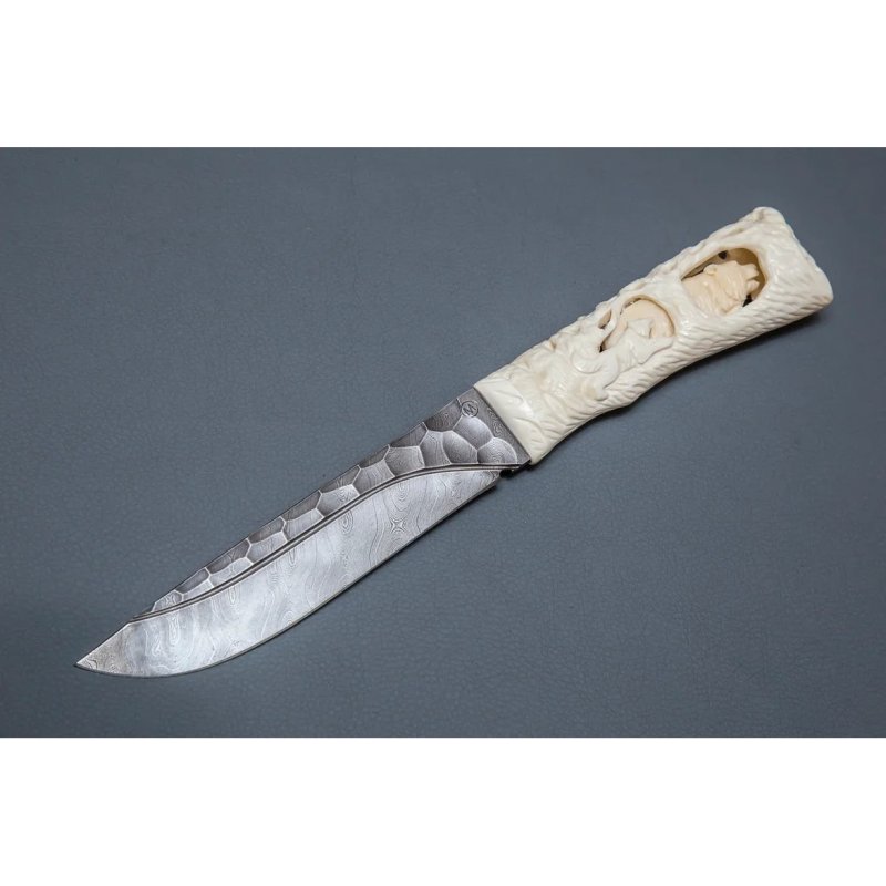 Нож Путник из дамасской стали, рукоять из кости в интернет-магазине art-steel.ru, фото