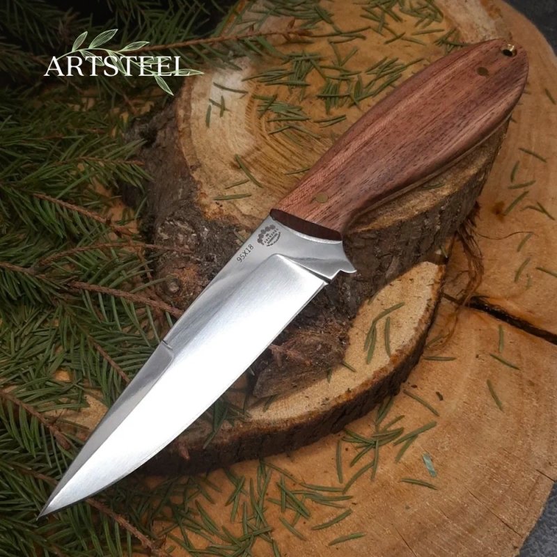 Нож Лис из стали 95Х18, рукоять Бубинга в интернет-магазине art-steel.ru, фото