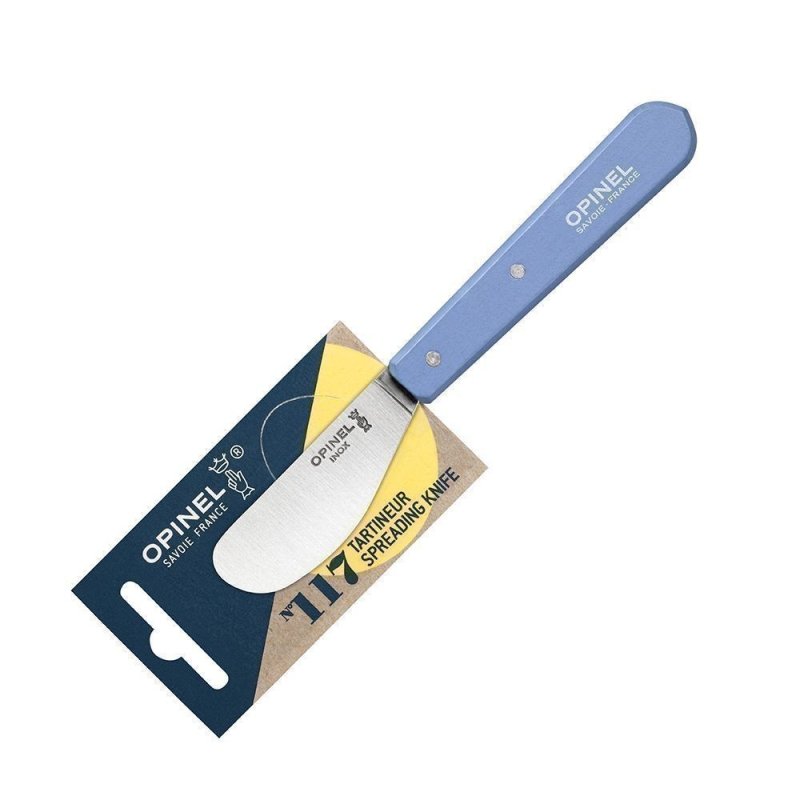 Нож для масла Opinel №117, деревянная рукоять, блистер, нержавеющая сталь, синий в интернет-магазине art-steel.ru, фото