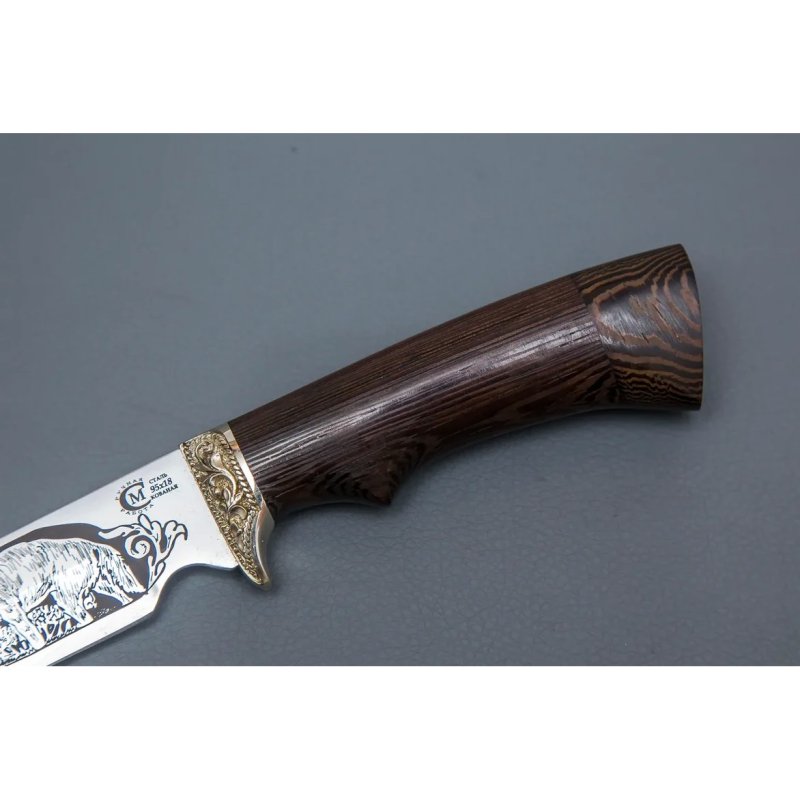 Нож Юнкер из стали 95х18, рукоять венге, литьё мельхиор в интернет-магазине art-steel.ru, фото