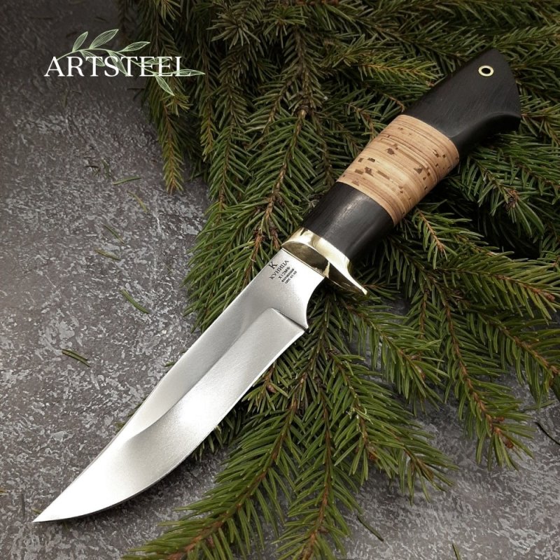 Нож Куница из стали Х12МФ, рукоять Граб, Береста в интернет-магазине art-steel.ru, фото