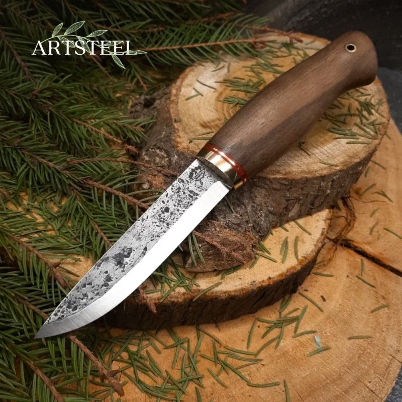 Нож Берси из стали Х12МФ, рукоять орех, латунь в интернет-магазине art-steel.ru, фото
