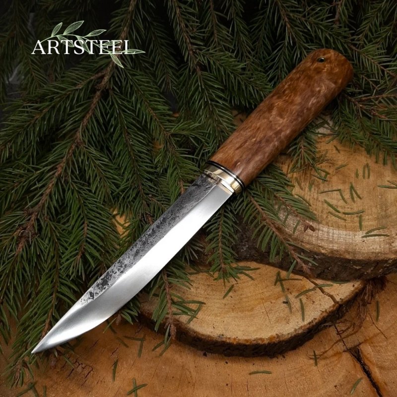 Нож Якут большой из стали К340, рукоять латунь в интернет-магазине art-steel.ru, фото