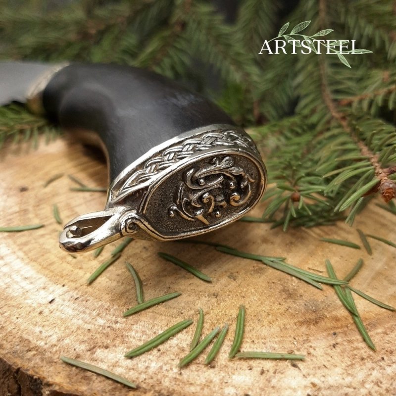 Нож Разделочный из стали дамасской стали, рукоять черное дерево в интернет-магазине art-steel.ru, фото