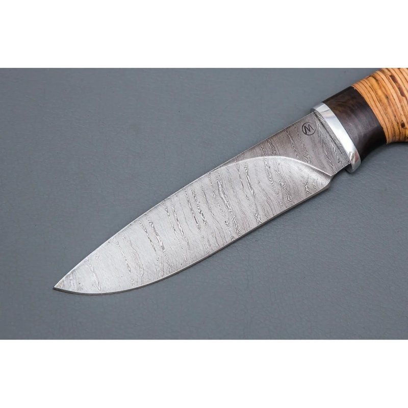 Нож Мурена из дамасской стали, рукоять береста, граб, литье дюраль в интернет-магазине art-steel.ru, фото